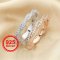 Art Deco Full Eternity Ring,Twisted Infinity Stackable Ring,Solid 925 Sterling Silver Rose Gold Plated Stacker Ring,DIY Ring Supplies 1294534