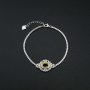 1Pcs 5x7MM Oval Prong Bezel Bracelet Settings Luxury Gold Plated Solid 925 Sterling Silver Tray for Gemstone 6''+1.6'' 1900253