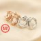 Simple Oval Prong Studs Earrings Blank Settings Rose Gold Plated Solid 925 Sterling Silver DIY Earrings Supplies 1706086