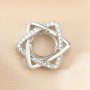 Keepsake Breast Milk Resin 8MM Round Prong Pendant Blank Bezel Settings Hexagram Star Solid 925 Sterling Silver DIY Charm Supplies 1411298