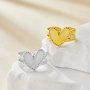 Keepsake Breastmilk Stainless Steel Heart Bezel Adjustable Ring Settings, Gold Plated 304L Ring,0.5MM Deep DIY Ring Supplies 1294770