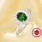 Vintage Oval Ring With 6x8MM Oval Green Cubic Zirconia,Solid 925 Sterling Silver Ring,Pave CZ Stone Oval Ring 6220292