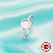 Keepsake Breast Milk Resin Round Bezel Ring Settings,Solid 925 Sterling Silver Ring,Stackale Ring,DIY Ring Supplies For Gemstone 1212113