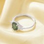 Elegant Oval Ring With 6x8MM Green Moss Agate,Solid 925 Sterling Silver Ring,Adjustable Ring,Vintage Styles Gemstone Ring 6220255