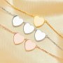 8MM Keepsake Breast Milk Heart Bezel Pendant Settings,Solid Back 925 Sterling Silver Rose Gold Plated Necklace With Necklace Chain 16''+2'' 1431261