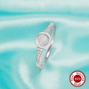 Keepsake Breast Milk Resin Round Bezel Ring Settings,Solid 925 Sterling Silver Ring,DIY Ring Supplies For Gemstone 1212116