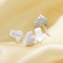 Dainty Pixel Heart Studs Earrings With Cubic Zirconia,Solid 925 Sterling Silver Studs Earrings,Pave CZ Stone Heart Earrings 6390110