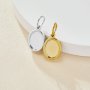 Keepsake Breastmilk Stainless Steel Oval Bezel Pendant Settings,Minimalist Gold Plated 304L Charm,0.5MM Deep DIY Supplies 1421219