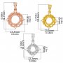 Lace Round Prong Pendant Settings,Solid 925 Sterling Silver Rose Gold Plated Pendant Charm,Vintage Styles Pendant,DIY Pendant Supplies 1411380