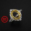 7x9MM Oval Prong Ring Settings Vintage Style Gold Plated Solid 925 Sterling Silver Adjustable Ring Bezel for Gemstone 1222048