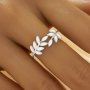 1PCS Tree Branch White Resin Ring,Leaf Solid 925 Sterling Silver Gold Plated Ring,Adjustable Ring,Stackable Ring 6290535