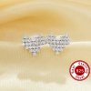 Dainty Pixel Heart Studs Earrings With Cubic Zirconia,Solid 925 Sterling Silver Studs Earrings,Pave CZ Stone Heart Earrings 6390110