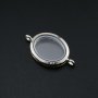 1Pcs 26x39x8MM Silver Oval Glass Locket with Two Loops Pendant Charm DIY Supplies 1122011