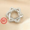 Keepsake Breast Milk Resin 8MM Round Prong Pendant Blank Bezel Settings Hexagram Star Solid 925 Sterling Silver DIY Charm Supplies 1411298