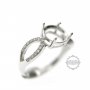 1Pcs 4-12MM Round Angel Wing Cz Stone Prong Setting 925 Sterling Silver Bezel Tray Adjustable Ring Settings 1214013