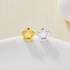 Keepsake Breastmilk Stainless Steel Star Bezel Earrings Settings, Gold Plated 304L Studs Earrings,0.5MM Deep DIY Supplies 1706157