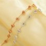 4MM 11 Stones Heart Bezel Bracelet Settings,Solid 925 Sterling Silver Rose Gold Plated Bracelet With Chain 7''+1.6'' 1900306