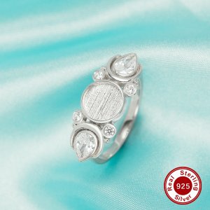 8MM Keepsake Breast Milk Resin Round Bezel Moon Ring Settings,Solid 925 Sterling Silver Ring,Solid Back Art Deco Ring,DIY Ring Supplies 1212112