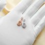 4x6MM Oval Prong Pendant Settings,Art Deco Solid 925 Sterling Silver Rose Gold Plated Charm,DIY Pendant Charm Tray 1421196