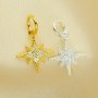 10MM North Star Charm,Solid 925 Sterling Silver Gold Plated Pendant Charm,CZ Stone Star Charm,DIY Pendant Charm Supplies 1431194