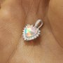 Heart Simulated Opal Pendant With 8MM Heart Color Change Simulated Opal,Solid 925 Sterling Silver Pendant Charm,October Birthstone Pendant 6170051