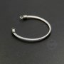 1Pcs 60MM Diameter 3MM Thick Twisted Stainless Steel Open Adjustable DIY Bangle Bracelet Cuff with 2 Loops Supplies 1900190