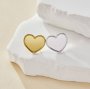 Keepsake Breastmilk Stainless Steel Heart Bezel Earrings Settings, Gold Plated 304L Studs Earrings,0.5MM Deep DIY Supplies 1706158