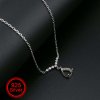 1Pcs Pear Prong Pendant Settings Necklace Simple Solid 925 Sterling Silver Charm Bezel Tray DIY Supplies 16''+2'' 1431065