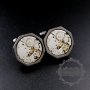 1Pair Round Steam Punk Watch Movement Gun Black Color Brass Novelty Cufflinks Fashion Sleeve Buttons Shirt Cuff Links 8615005C