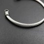 1Pcs 60MM Diameter 3MM Thick Twisted Stainless Steel Open Adjustable DIY Bangle Bracelet Cuff with 2 Loops Supplies 1900190