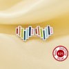 Rainbow Heart Studs Earrings,Solid 925 Sterling Silver Studs Earring,Cute Heart Studs Earring,DIY Earrings Supplies 6370022