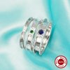 Keepsake Breast Milk Resin Birthstone Channel Ring Settings,Solid 925 Sterling Silver Ring,Stackable Ring,DIY Stacker Ring Supplies 1294845