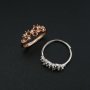 1Pcs 3MM Round Prong Ring Settings Blank 5 Stones Adjustable Rose Gold Plated Solid 925 Sterling Silver DIY Bezel Tray for Gemstone 1210075