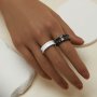 Keepsake Channel Resin Ashes Ring Settings,Channel Bezel Ceramic Ring Settings,White Black Ring,DIY Ring Supplies 1294873