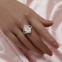 Keepsake Breast Milk Resin Marquise Bezel Ring Settings,Split Shank Solid 925 Sterling Silver Ring,CZ Birthstone Ring,DIY Ring Supplies 1294833