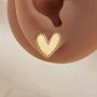 Keepsake Breastmilk Stainless Steel Heart Bezel Earrings Settings, Gold Plated 304L Studs Earrings,0.5MM Deep DIY Supplies 1706156