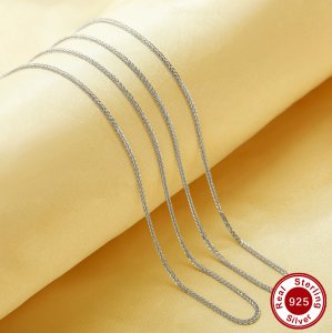 1.4MM Chopin Chain Necklace,Solid 925 Sterling Silver Necklace,Simple Chopin Necklace,DIY Necklace Supplies 16\'\'+2\'\' 1322071