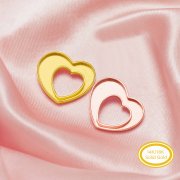 18MM Keepsake Breast Milk Resin Heart Bezel Pendant Blank Settings,Solid 14K 18K Gold Charm,Hollow Heart Pendant,DIY Pendant Supplies 1431287