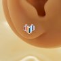 Rainbow Heart Studs Earrings,Solid 925 Sterling Silver Studs Earring,Cute Heart Studs Earring,DIY Earrings Supplies 6370022