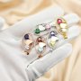 8MM Keepsake Halo Breast Milk Resin Birthstone Heart Pendant Prong Settings Mother Baby Solid 925 Sterling Silver Rose Gold Plated Charm Bezel 1431135