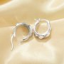 1Pair Wave Circle Hoop Earring,Solid 925 Sterling Silver Earring,Minimalist Textured Hoop Earrings,DIY Earrings Supplies 6390092