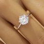 Solitaire Round Simulated Diamond Ring With 8MM Round White Cubic Zirconia,Solid 925 Sterling Silver Ring,Dainty Round Ring 6210316