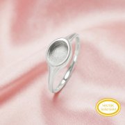 Minimalist Keepsake Breast Milk Resin Oval Bezel Ring Settings,Solid 14K 18K Gold Ring,Minimalist Oval Ring,DIY Ring Supplies For Gemstone 1222108