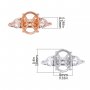 8x10MM Oval Prong Ring Settings,Three Stone Solid 925 Sterling Silver Rose Gold Plated Ring,Art Deco CZ Stone Ring,DIY Ring Supplies For Gemstone 1224213