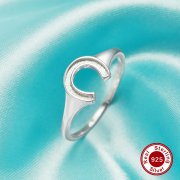 Keepsake Breast Milk Resin Horse Shoe U Shaped Bezel Ring Settings,Curved Solid 925 Sterling Silver Ring,DIY Ring Supplies For Gemstone 1294805