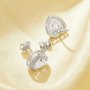 Elegant Halo Heart Simulated Diamond Studs Earrings With 6MM Heart White Cubic Zirconia,Solid 925 Sterling Silver Earring,Pave CZ Stone Heart Earrings 6370019