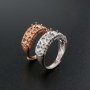 1Pcs 4x6MM Oval Bezel Vintage Style Filigree Shank Rose Gold Plated Solid 925 Sterling Silver Adjustable Prong Ring Settings Blank for Gemstone 1224035