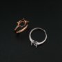 1Pcs Oval Prong Ring Settings Blank Adjustable Rose Gold Plated Solid 925 Sterling Silver DIY Pave Shank Bezel Tray for Gemstone 1224050