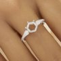 US Size 6.75 Hexagon Prong Ring Settings,Vintage Styles Solid 925 Sterling Silver Ring,Dainty Art Deco Ring,DIY Ring Supplies For Gemstone 1294889