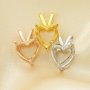 8MM Heart Prong Pendant Settings,Solid 925 Sterling Silver Rose Gold Plated Charm,Simple Charm,DIY Pendant Bezel For Gemstone 1431206